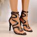 Slim Heel Fashion New Slim Heel Cross Strap Sexy Women's Sandals_vogvips.com