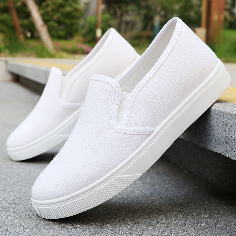 Women's Shoes White Sneakers For Men And Women Summer Flat Slip-On Non-Slip Nurse Shoes Pure White And Black Work Shoes_vogvips.com