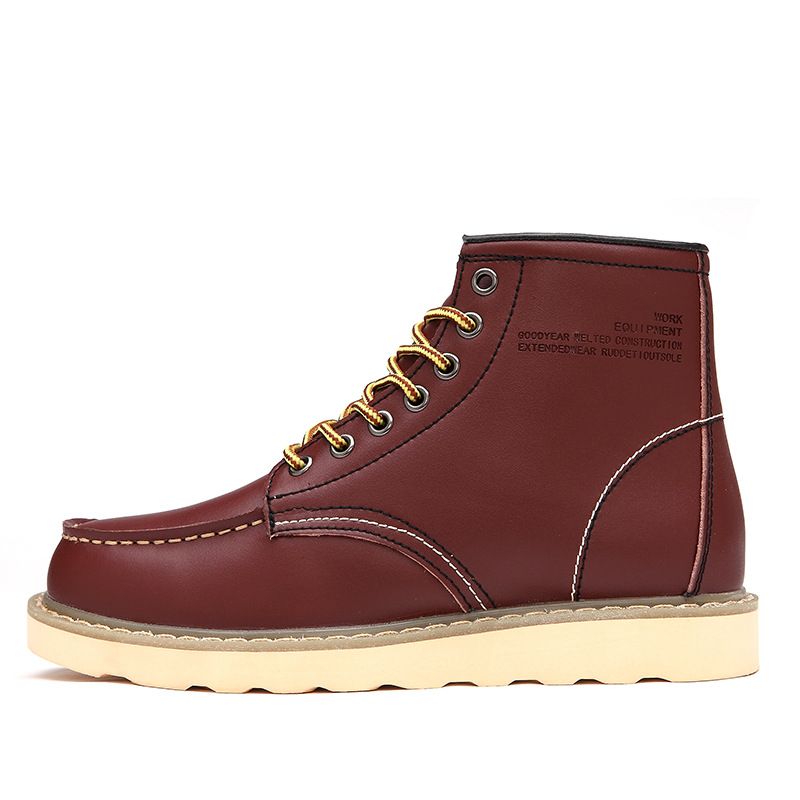 One piece drop shipping high top shoes fashion trend work wear large size boots genuine leather British Martin boots leather boots 0027 men's shoes_vogvips.com