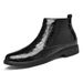 Large Size Casual Leather Boots High Top Personalized Polished Chelsea Boots Men's Round Head Formal Leather Shoes_vogvips.com