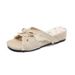Sweet Style Bowknot Lace Thick-Soled Women's Sandals 2026 New Summer Outdoor Wedge Heel Non-Slip Open-Toe Slippers_vogvips.com
