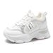 Inner Height Increase Dad For Women Thick Sole 2024 New Spring Autumn Leather Surface Small Size Slimming Casual Sports_vogvips.com