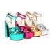 Summer European And American Plus Size Roman Sandals For Women 40-45 New Model Gold Chunky Ultra High Heel Women's Shoes_vogvips.com