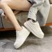 Shell Toe White Sneakers For Women 2023 Spring New Style Platform Thick Casual Genuine Leather Absorbent Sole Women's_vogvips.com