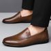 Breathable 2025 New Loafers Slip-On Leather Sole Soft Surface Driving Casual Men's Shoes_vogvips.com
