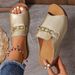 Large Size Casual Fashion Simple Metal Buckle Fish Mouth Slippers_vogvips.com