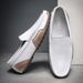 Men's Shoes Autumn New Style White Genuine Leather Men's Shoes Breathable Soft Sole Slip On Plus Size Loafers_vogvips.com