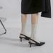 Black High-heeled Shoes With A Unique Design, Hollow-out Details, Korean-style, Rich Girl Academy Style, Open-back_vogvips.com