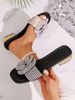 Large Size Women's Comfortable Casual Fashion Diamond Slip-On Sandals For Outdoor Wear_vogvips.com