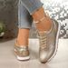 Fashion Gold Silver Platform Women Spring Autumn Lace Up Plus Size Casual Sneakers Woman Comfort Non Slip Sports Shoes_vogvips.com