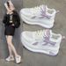 2025 Spring New Thick-Soled Mesh Casual Fashion Internet Celebrity Height-Increasing Color-Block Dad Student Lace-Up_vogvips.com