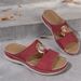 Women's Wedge Heel Thick-Soled Hollow-Out Slippers, European American Style, Large Size, Casual Slip-On With Stitching_vogvips.com