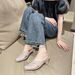 Heli Shark New Summer Fashion Solid Color Pointed Toe Half Slippers Casual Outdoor Thick Women's Shoes Hollow Low Heel_vogvips.com