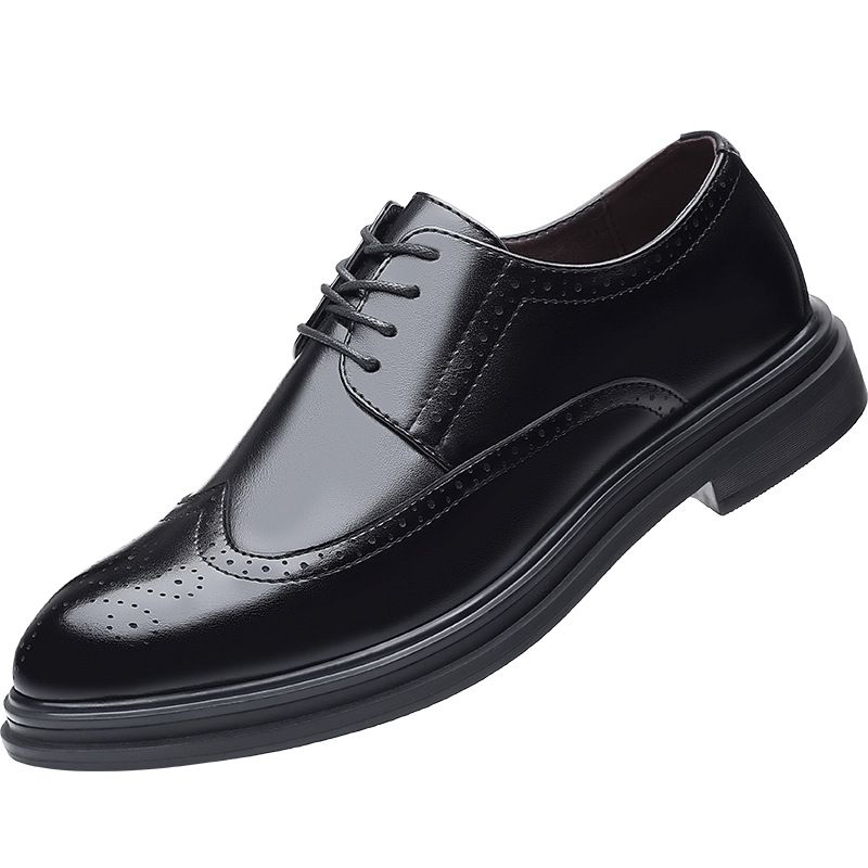 New Men's Block Business Casual British Formal Leather Korean Version Shoes Men's Breathable_vogvips.com
