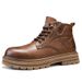 European Warm Series Italian Plus Size Autumn Winter New Couple Martin Thick Sole Genuine Leather Yellow Boots_vogvips.com