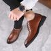 Spring New Fashion Business Dress Leather Small Round Head Casual Men's Lace Up Wedding Derby Shoes_vogvips.com
