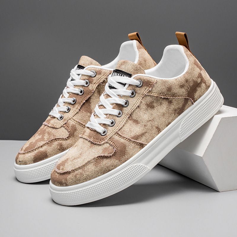Men's Casual Canvas Sneakers With Thick Sole - Breathable Low Top Slip-On Shoes For Everyday Wear (Sizes 39-44, Colors Available)_vogvips.com