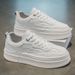Men's 2025 Spring New Casual Leather Surface White Men's Lightweight Thick Soled Sports Board Outdoor Trendy Shoes_vogvips.com