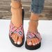 Women's Cross Strap Platform Beach Sandals Lightweight Plus Size Printed New Summer European And American Style_vogvips.com