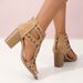 Free Shipping Wholesale Camel Hollow-out Cool Summer Peep-toe With Back Zipper Open-toe Women's High-heeled Sandals_vogvips.com