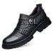 Casual Leather Shoes Men's Low-top Shoes Retro Locomotive Shoes Platform Leather Round Head Shoes_vogvips.com