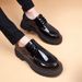 Euro Step Spring And Autumn Men's Thick-Soled Platform With 8cm Hidden Heel, Business Casual Shiny Brogue Patent Leather Shoes_vogvips.com