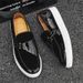 New Fashion Genuine Leather Retro Business Men's Casual Shoes Black Daily Office Loafers One-step Driving Party Dress Wedding Men's Shoes_vogvips.com