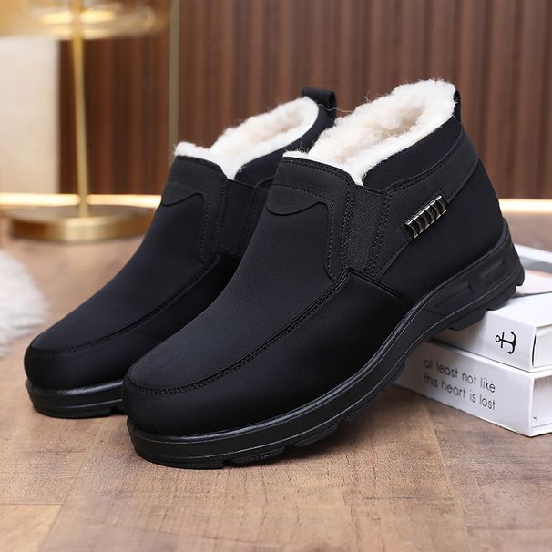 2025 Winter Warm Cotton Shoes With Fleece,, Large-sized Cotton Boots On One Foot, Anti-slip Snow Boots_vogvips.com
