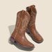 Soft Leather ~ Fuer Shoes Embroidered Western Cowboy For Women 2025 Summer New Knight Xinjiang Melad Short Boots_vogvips.com
