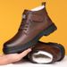 European Warm Series 2025 Autumn Winter Men's Cotton Shoes With Fleece Lining Warm Snow Martin Leather Boots_vogvips.com