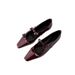Sheepskin Version Small Square Toe Bow Knot Shallow Mouth Shoes With Inner Height Increase One Strap Silver Mary Jane Shoes_vogvips.com