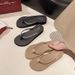 New Beach 2025 Women's Summer Fashion Outdoor Thick Sole Wedge Toe Post Sandals With Rhinestones_vogvips.com