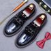 Euro Step 【Big Sale】Men's Round Toe Thick Sole Loafers Genuine Leather Polished Color Business Formal British Casual Shoes_vogvips.com