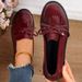 New bean shoes single shoes women's loafers flow su a slip-on plus-size casual shoes_vogvips.com