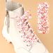 White shoes laces lazy versatile sports casual flat shoes boys and girls children's canvas shoes rope print leopard laces_vogvips.com