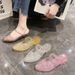 Cross-border Crystal Transparent Non-slip Jelly Plastic Ins Women's Summer Hollow Two-way Wear Sandals With One Strap_vogvips.com