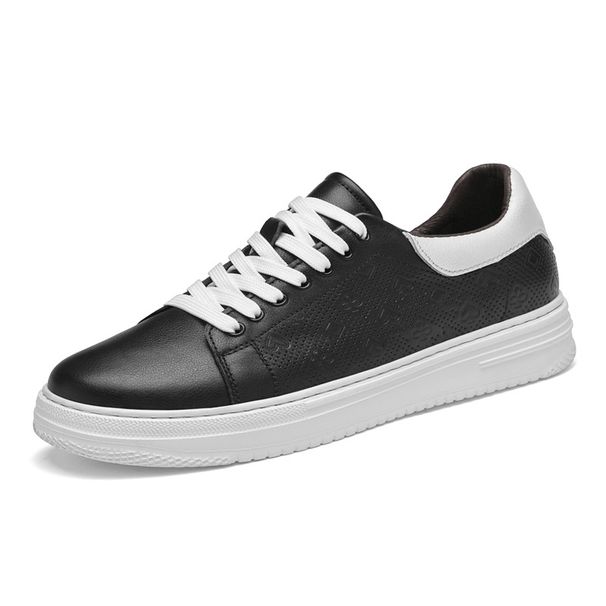 Men's Board Shoes Boys Casual Shoes Four Rubber Sole Leather White Shoes_vogvips.com