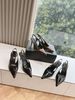23 Autumn Winter New Square Rhinestone High Heels Belt Buckle Metal Iron Toe Sandals Park Chae Young Same Style Thin_vogvips.com