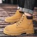 European Warm Series Martin 2025 New High-top British Style Work Thick Sole Non-slip Wear-resistant Yellow Boots Men's Shoes_vogvips.com