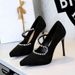 8366-9 European And American Style Party Heels Stiletto Shallow Mouth Suede Pointed Toe Waterproof Platform Rhinestone_vogvips.com
