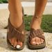 Summer Fashion Square Toe Open Toe Women's Sandals Classic Solid Color Comfortable Flat Slippers Elegant Dress Home Flip-Flops_vogvips.com