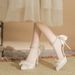 Women Heeled Pearl Ankle Strap Platform Pumps Elegant For Summer Prom Heels Shoes Of Basics Business Wedding Party_vogvips.com