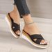 Women's Shoes Large Size Women's Thick Bottom Wedge Heel Cross Strap Fish Mouth Sandals Casual And Comfortable_vogvips.com