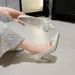 Women's Elegant High Heels White Satin Crystal Flowers Wedding Shoes New Fashion Brides_vogvips.com