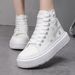 Women's Shoes Four Seasons Outdoor Large Size Women's Shoes Flower Butterfly Embroidery High Top Canvas Shoes Lightweight Lace Up White Casual Shoes_vogvips.com