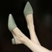 Women's Open-toe Mules For Outdoor Wear, 2025 Spring/summer New Style, Pointed Toe, Medium Chunky Heel, Slip-on_vogvips.com