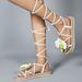 Fashion Butterfly Orchid Calf Strap Sandals Women Sweet Temperament Shoes_vogvips.com