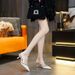 228-56 New Style Closed-Toe Sandals High Heels Women Two-Way Wear Slippers Outdoor Pointed Toe Stiletto Patent Leather_vogvips.com