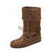 Women Boxing Boots 2025 New Flat Tassel Woven Lace-Up Boxing Genuine Leather Versatile Plus Size Slimming Slouch Boots For Women_vogvips.com