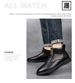 Men's Casual Board Shoes With Fleece Niche Popular Large-size Leather Couple Heightening Leather Boots_vogvips.com
